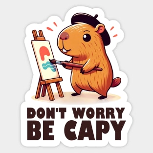 Capybara Painting Sticker